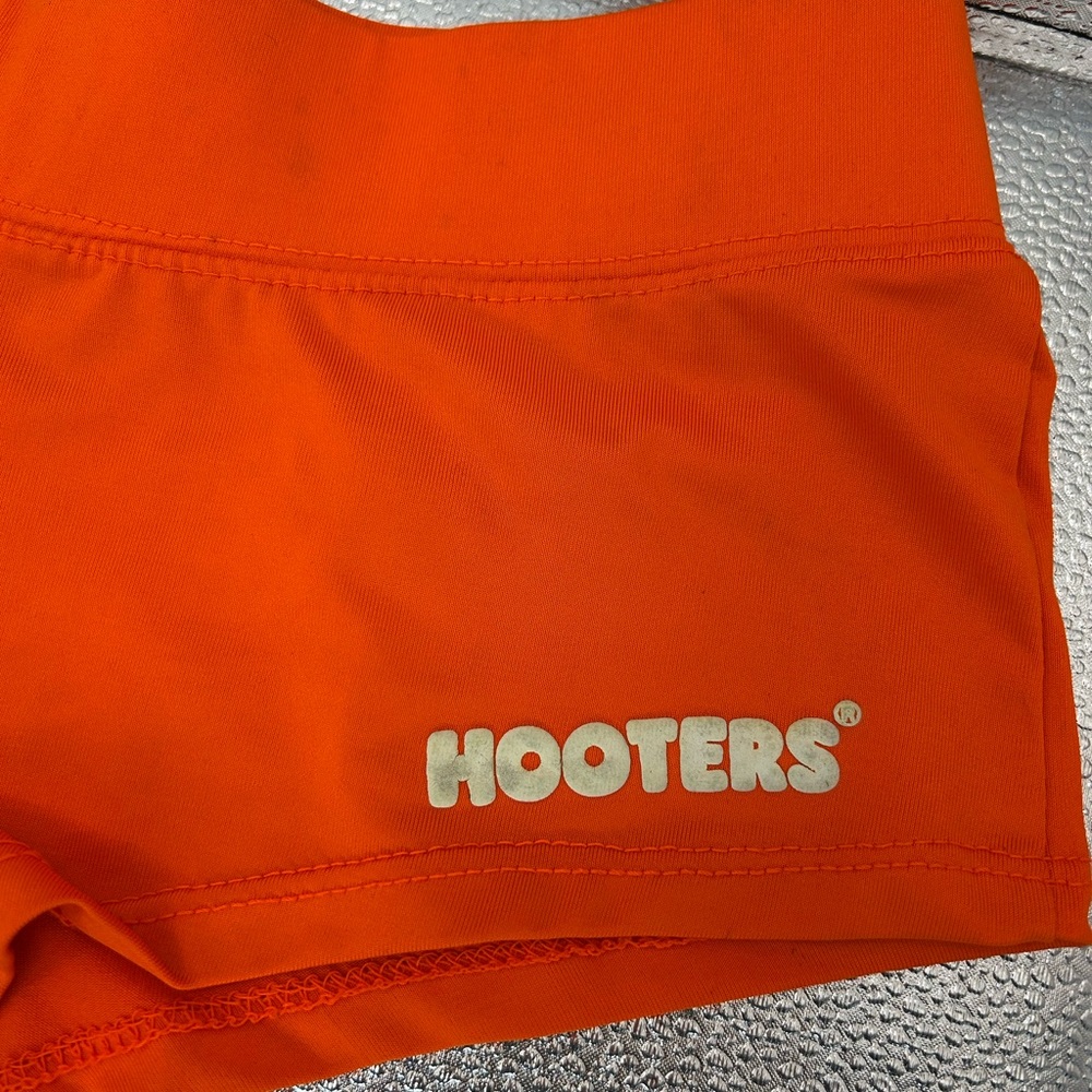 Hooters Girl Worn Super Sexy Cheeky Uniform Shorts Orange Size XS - Picture 3 of 8
